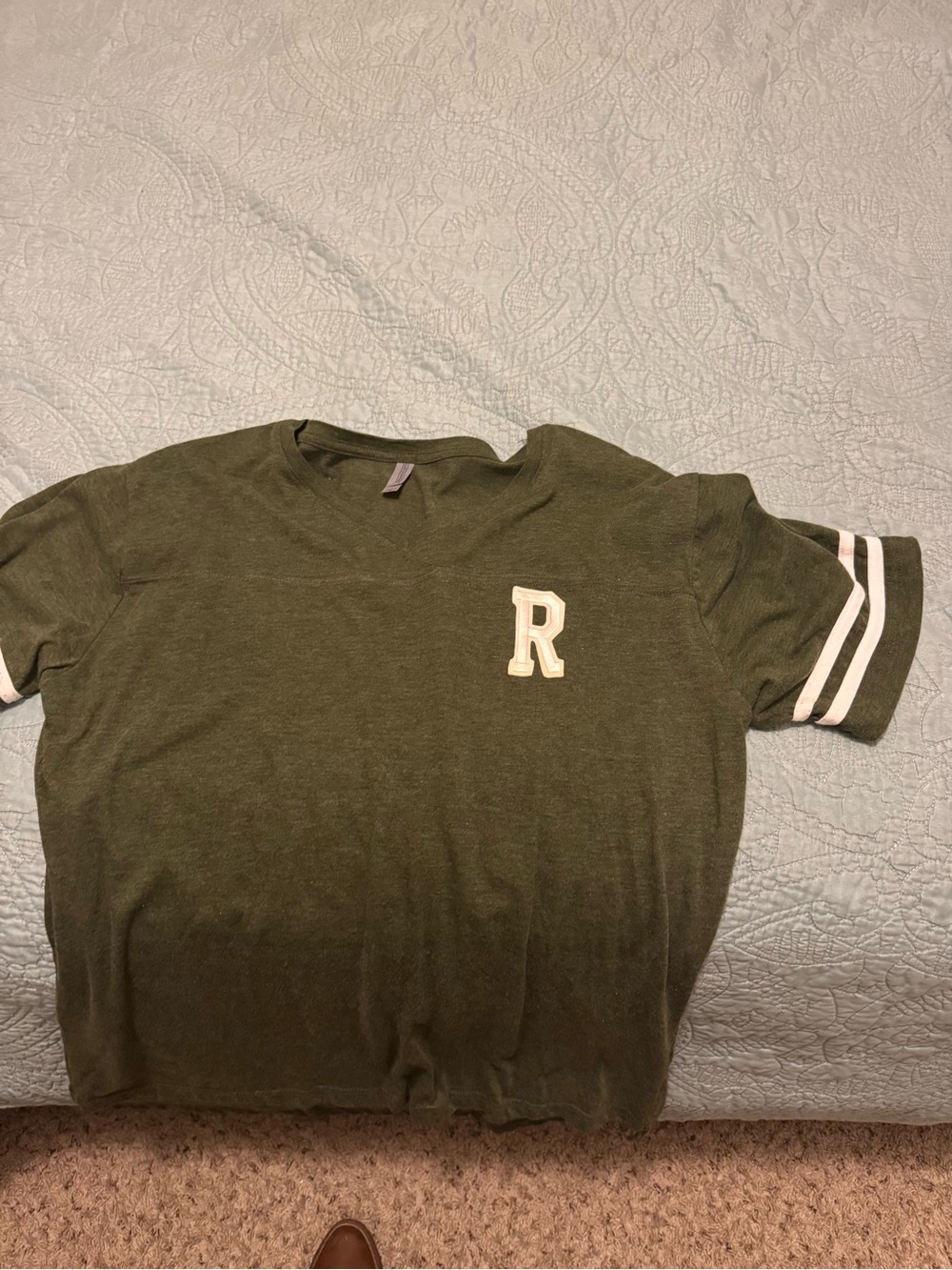 Olive Green Short Sleeve R-Logo Tee for Men